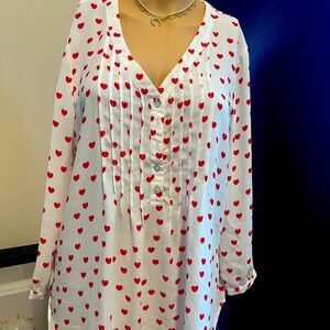 Red heart blouse.